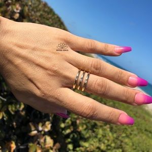 Layered Trendy Gold Plated Brass & Zirconia Ring